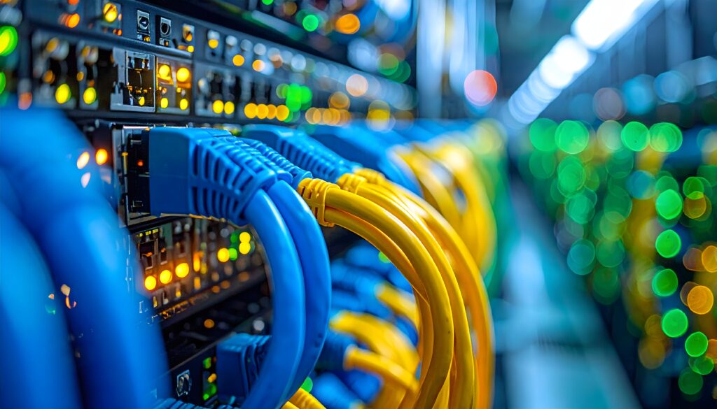 Network switches with connected cables